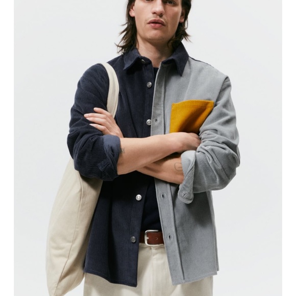 ZARA - Color Block Corduroy Shirt - Picture 3 of 8